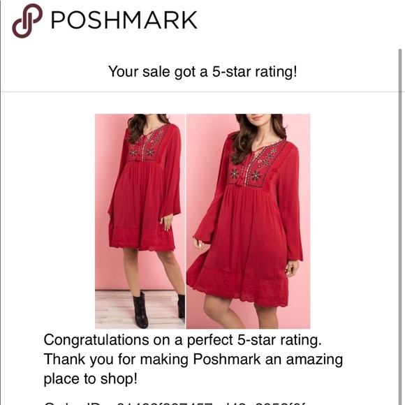 Red wine boho style dress - Picture 7 of 7